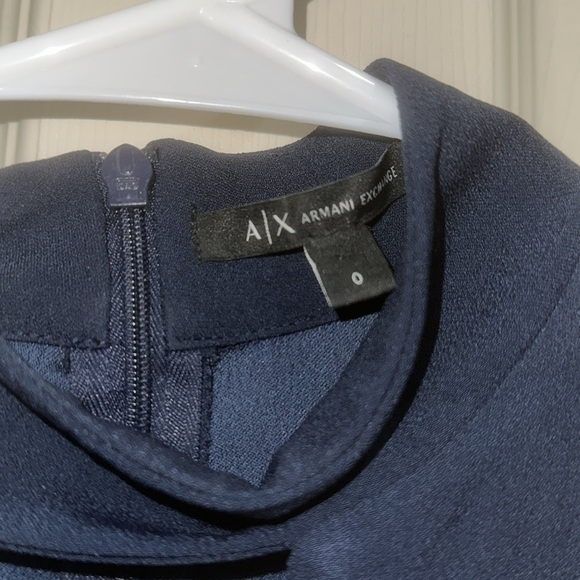 Armani Exchange size 0 dark blue dresss with white cuffs - Picture 3 of 5